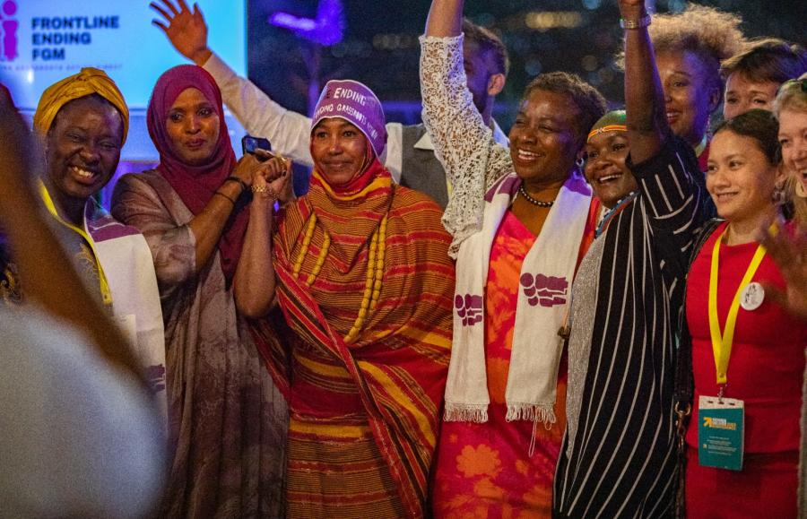 group of female anti-FGM activists 